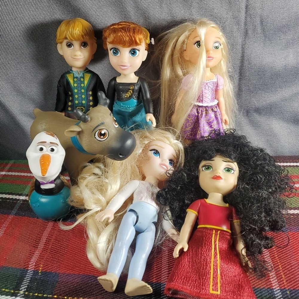 Disney 5in Mini Doll Lot Kids Multicolor Animators Collection Frozen Tangled Toy